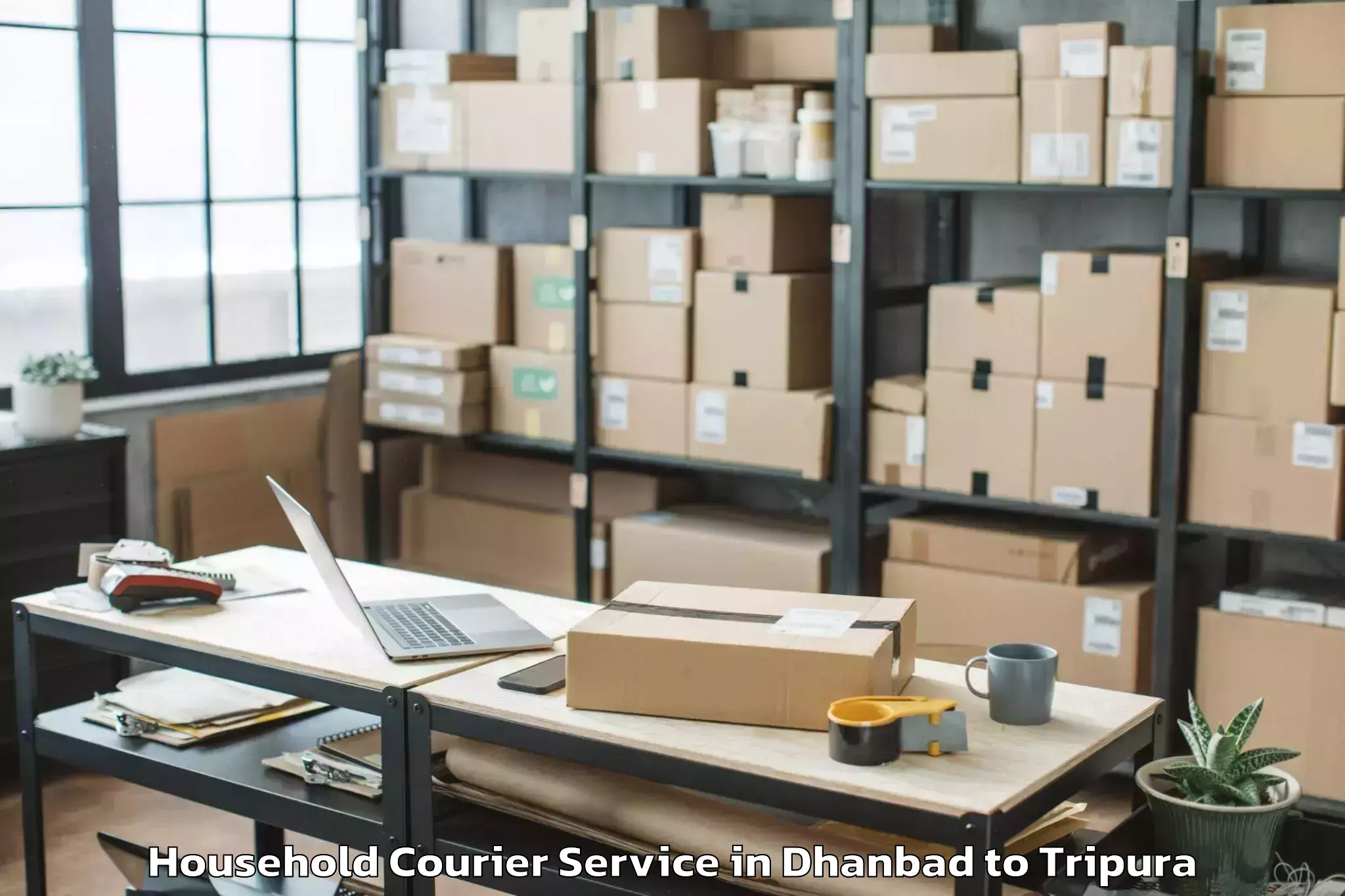 Hassle-Free Dhanbad to Manu Bazar Household Courier